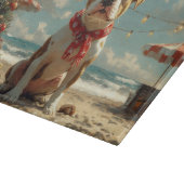 Planche À Découper Chien Pitbull Noël Vintage Plage (Coin)