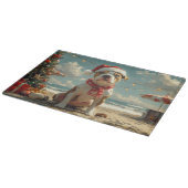 Planche À Découper Chien Pitbull Noël Vintage Plage (Coin)