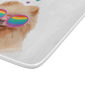 Planche À Découper Chien Poméranie avec coeurs Saint-Valentin (Coin)