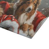 Planche À Découper Chien Rough Collie Noël Festif (Coin)