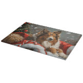 Planche À Découper Chien Rough Collie Noël Festif (Coin)