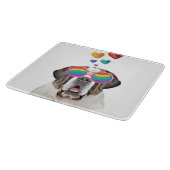 Planche À Découper Chien Saint-Bernard avec coeurs Saint-Valentin (Coin)