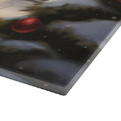 Planche À Découper Chien Samoyède dans la neige de Noël (Coin)