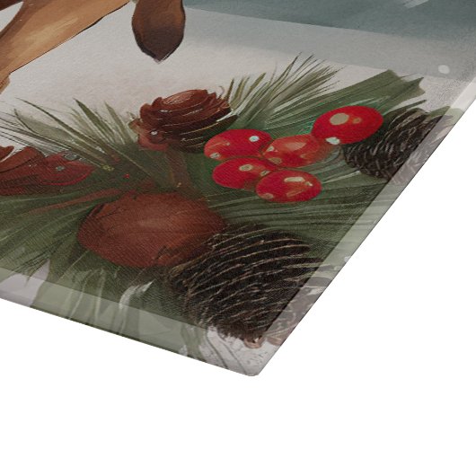 Planche À Découper Chien sanglant à Noël de neige (Coin)