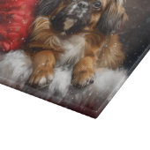 Planche À Découper Chien Spaniel Tibétain Noël Festif (Coin)