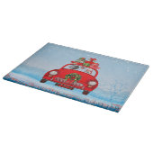 Planche À Découper Chien Weimaraner En Voiture Avec Le Père Noël (Coin)