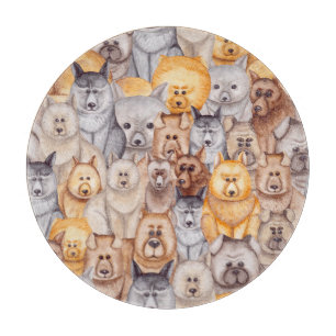 Planche À Découper Chiens Aquarellés : Whimsical Seamless Fun