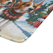 Planche À Découper Chiens Beagle Noël Neige Fêtes (Coin)
