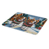 Planche À Découper Chiens Beagle Noël Neige Fêtes (Coin)