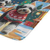 Planche À Découper Chiens Bernedoodle Noël Neige Fêtes (Coin)