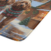 Planche À Découper Chiens Cockapoo Noël Neige Fêtes (Coin)