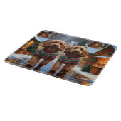 Planche À Découper Chiens Cockapoo Noël Neige Fêtes (Coin)