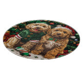 Planche À Découper Chiens de chiot de Noël Goldendoodle (Coin)