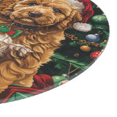 Planche À Découper Chiens de chiot de Noël Goldendoodle (Coin)