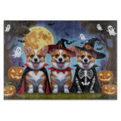 Planche À Découper Chiens de Corgi Citrouille Halloween Funny (Devant)