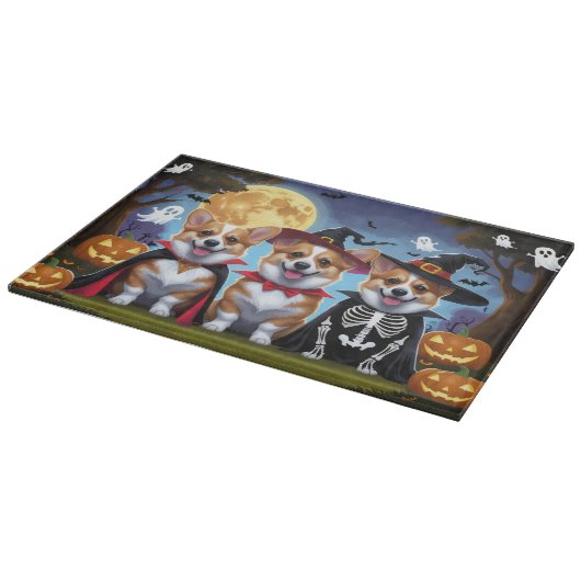 Planche À Découper Chiens de Corgi Citrouille Halloween Funny (Coin)