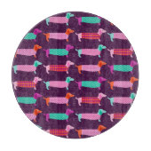 Planche À Découper Chiens de Dachshund : Motif mignon sans couture. (Devant)