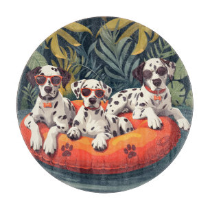 Planche À Découper Chiens de Dalmatie - Flotte de la piscine d'ananas