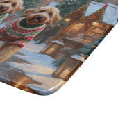 Planche À Découper Chiens Goldendoodle Noël Neige Fêtes (Coin)