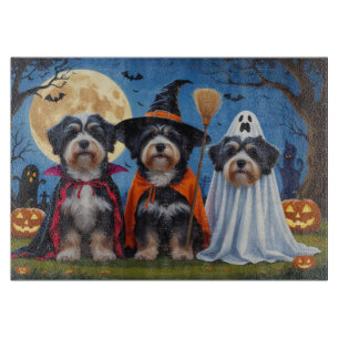 Planche À Découper Chiens Havanais Citrouille Halloween drôle