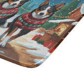 Planche À Découper Chiens Kelpie Australiens Noël Neige Vacances (Coin)