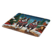 Planche À Découper Chiens Kelpie Australiens Noël Neige Vacances (Coin)