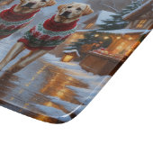 Planche À Découper Chiens Labrador Noël Neige Fêtes (Coin)