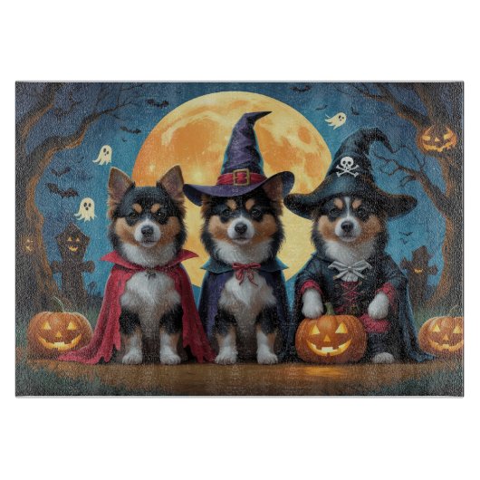 Planche À Découper Chiens lapons finlandais Citrouille Halloween drôl (Devant)