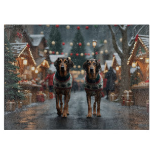 Planche À Découper Chiens Louveteaux Noël Neige Fêtes