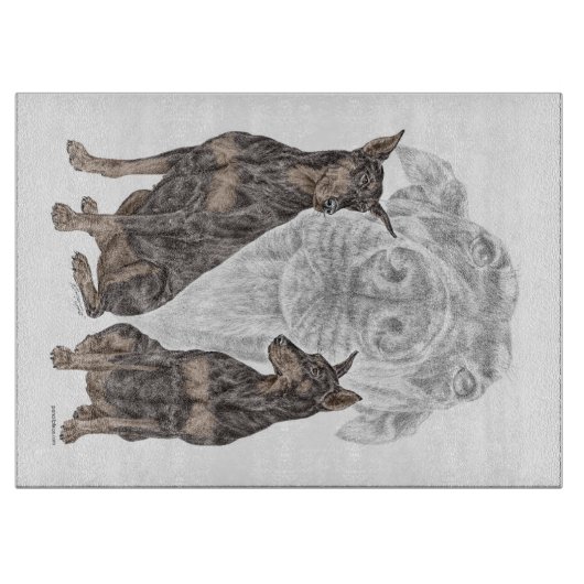 Planche À Découper Chiens noirs Doberman (Devant)