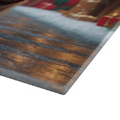 Planche À Découper Chiens Papillon Noël Neige Fêtes (Coin)