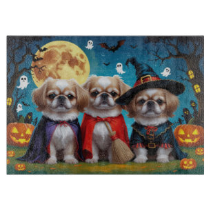 Planche À Découper Chiens Pekingese Citrouille Halloween drôle