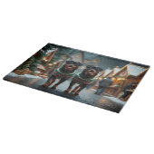 Planche À Découper Chiens Rottweiler Noël Neige Fêtes (Coin)