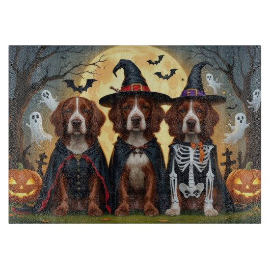 Planche À Découper Chiens rouges irlandais Citrouille Halloween Funny (Devant)