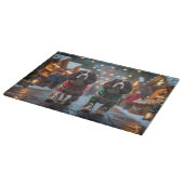 Planche À Découper Chiens Springer Spaniel Noël Neige Vacances (Coin)