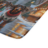 Planche À Découper Chiens teckel Noël Neige Fêtes (Coin)