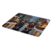 Planche À Découper Chiens teckel Noël Neige Fêtes (Coin)