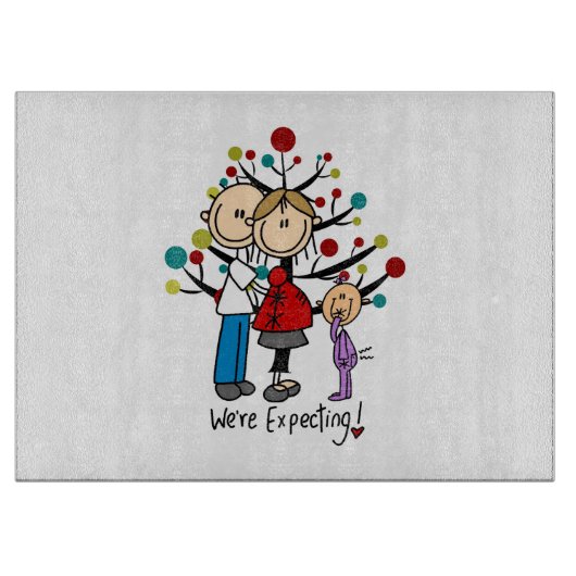 Planche À Découper Chiffres de bâton Fille des parents attendus (Devant)