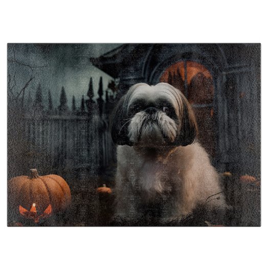 Planche À Découper Chih Tzu Halloween effraie (Devant)