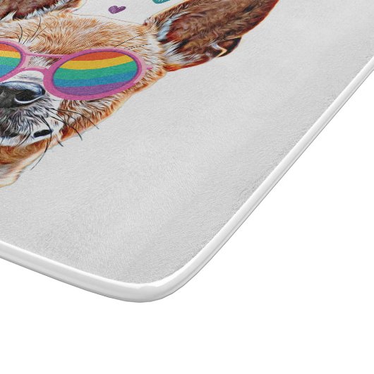 Planche À Découper Chihuahua Chien avec Coeurs Saint Valentin (Coin)