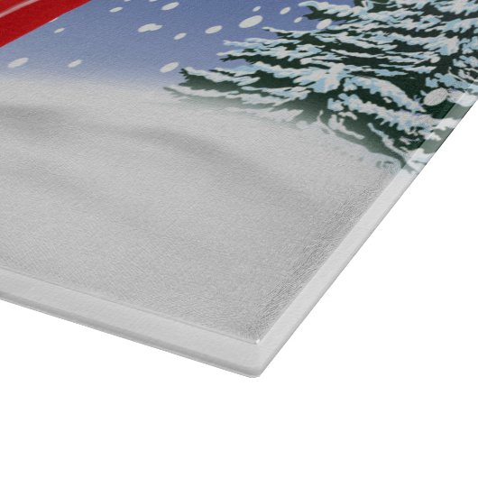 Planche À Découper Chihuahua Chien Conduite Voiture En Noël De Neige (Coin)