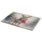 Planche À Découper Chihuahua Chien dans Noël de neige (Coin)