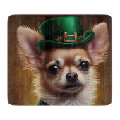 Planche À Découper Chihuahua Chien en robe de la Saint Patrick (Devant)