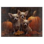 Planche À Découper Chihuahua Chiot Automne Citrouille de plaisir (Devant)