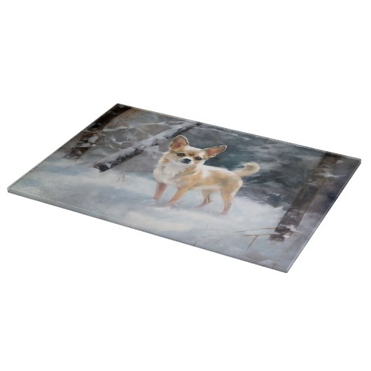 Planche À Découper Chihuahua Laisser neiger Noël (Coin)