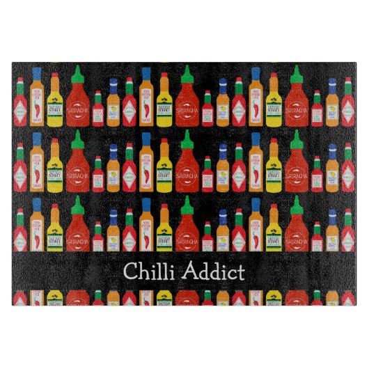 Planche À Découper Chili Addict Épicé Nourriture Lover Patternes (Devant)