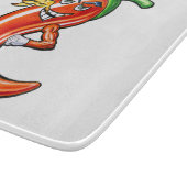 Planche À Découper Chili épicé drôle sur feu (Coin)