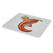 Planche À Découper Chili épicé drôle sur feu (Coin)