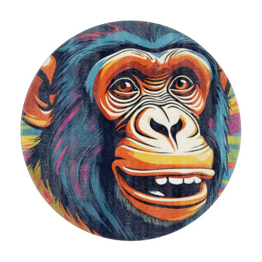Planche À Découper Chimpanzé fou mignon (Devant)