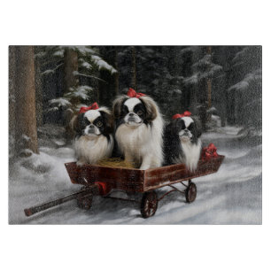 Planche À Découper Chin Japonais Traîneau enneigé Décor de Noël